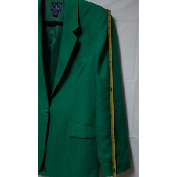 Women’s Charter Club 100% Linen Kelly Green Classic Career Blazer Size 10 NWOT - Picture 4 of 13